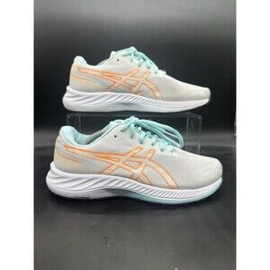 ASICS GEL-EXCITE 9 Womens Size 7 Running Shoes 1012B182 White /Orange EUC